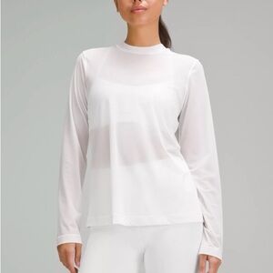 Lululemon Keyhole Mesh Long Sleeve Shirt - white - 4